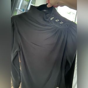 Black silk blouse